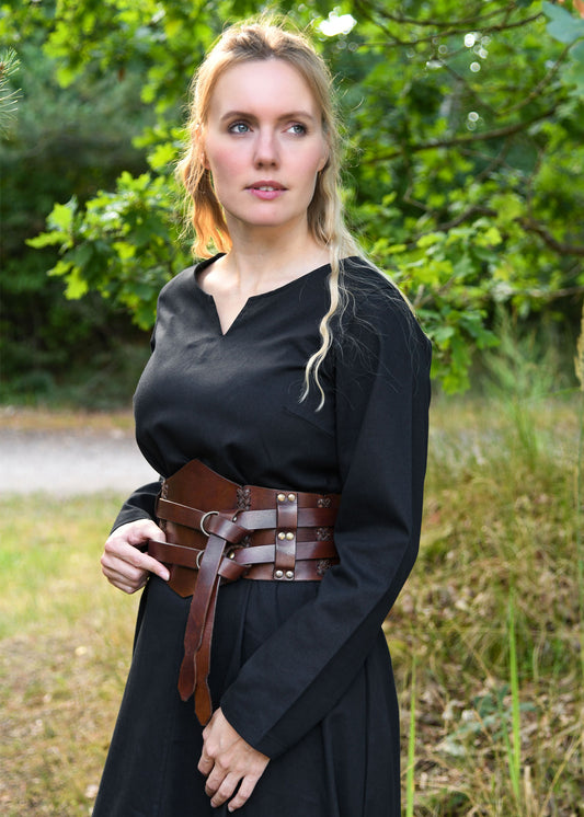 Leichtes Wikingerkleid Mittelalterkleid Schwarz Milla