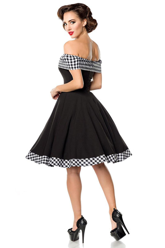 Schulterfreies Swing-Kleid – Retro-Chic