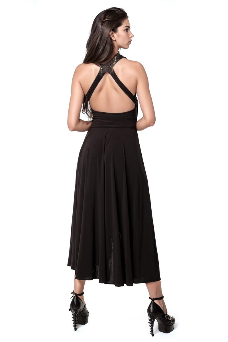 Rockabilly Kleid mit V-Ausschnitt & Schleife