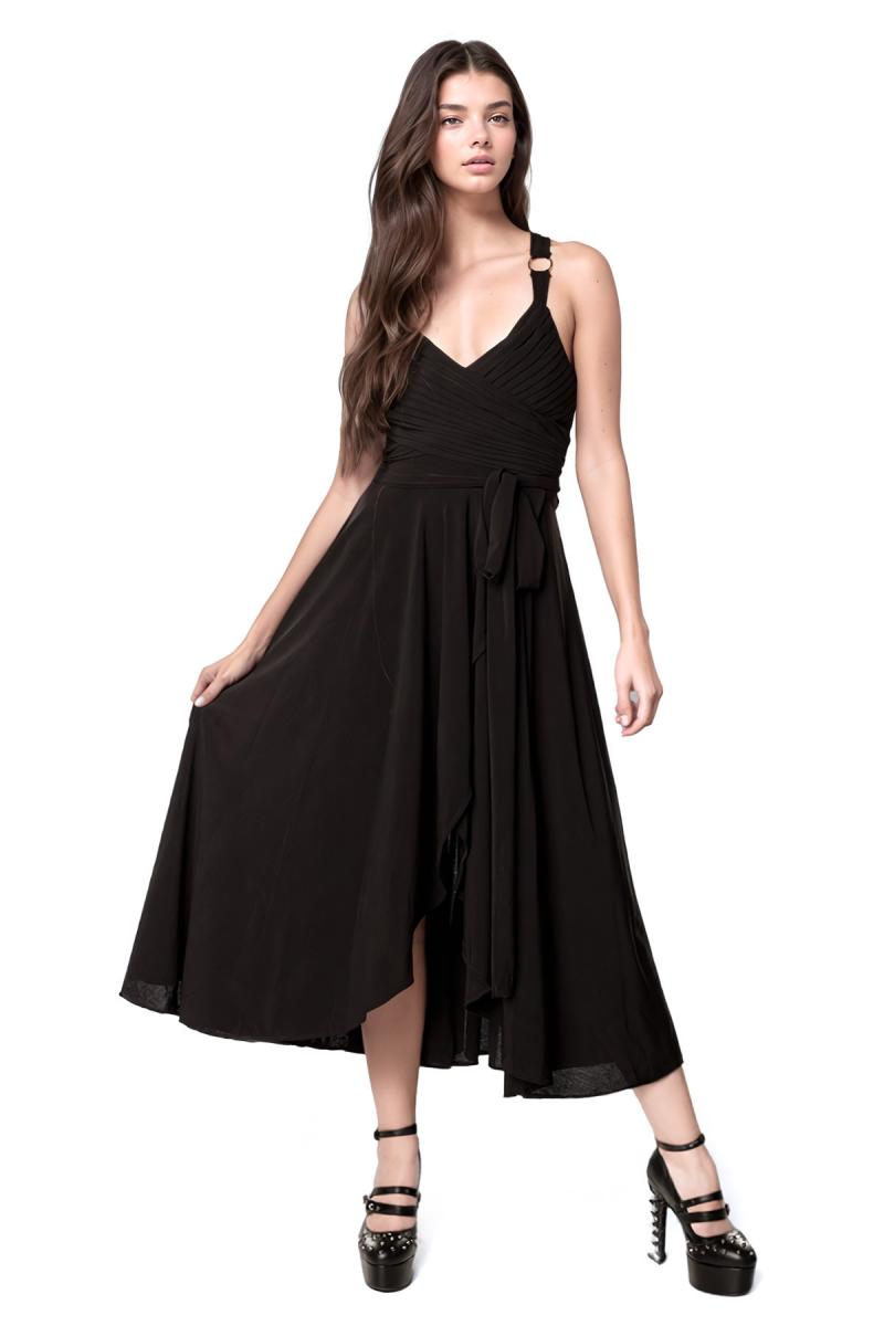 Rockabilly Kleid mit V-Ausschnitt & Schleife