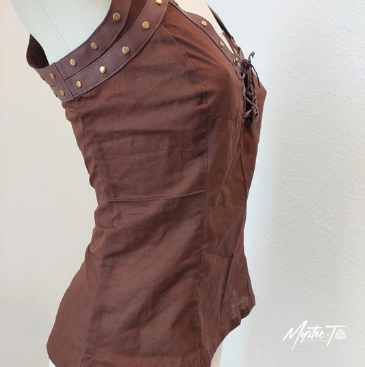 Sleeveless Steampunk Top Arianna