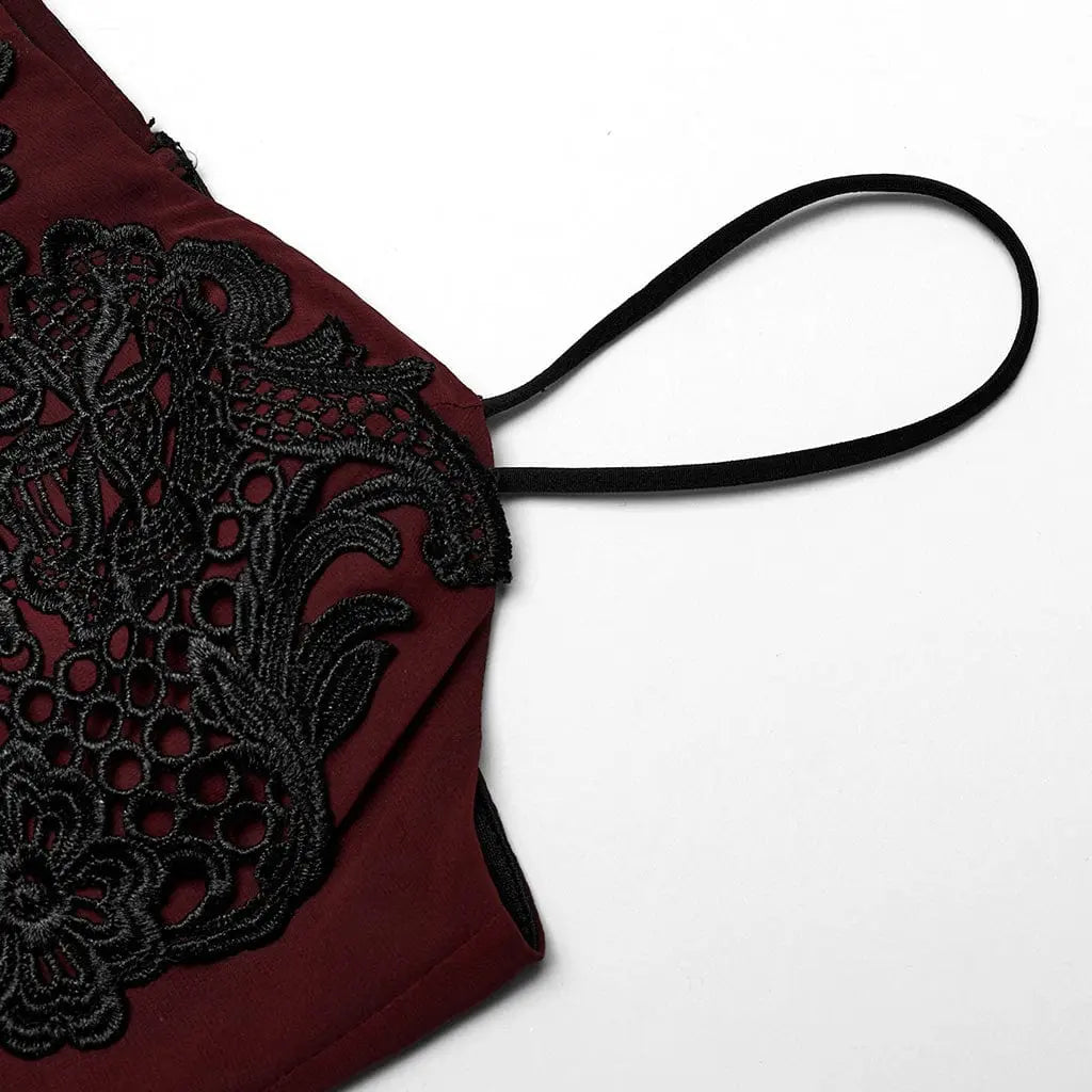 PunkRave Kleid Pallorose – Rotschwarz mit Spitze