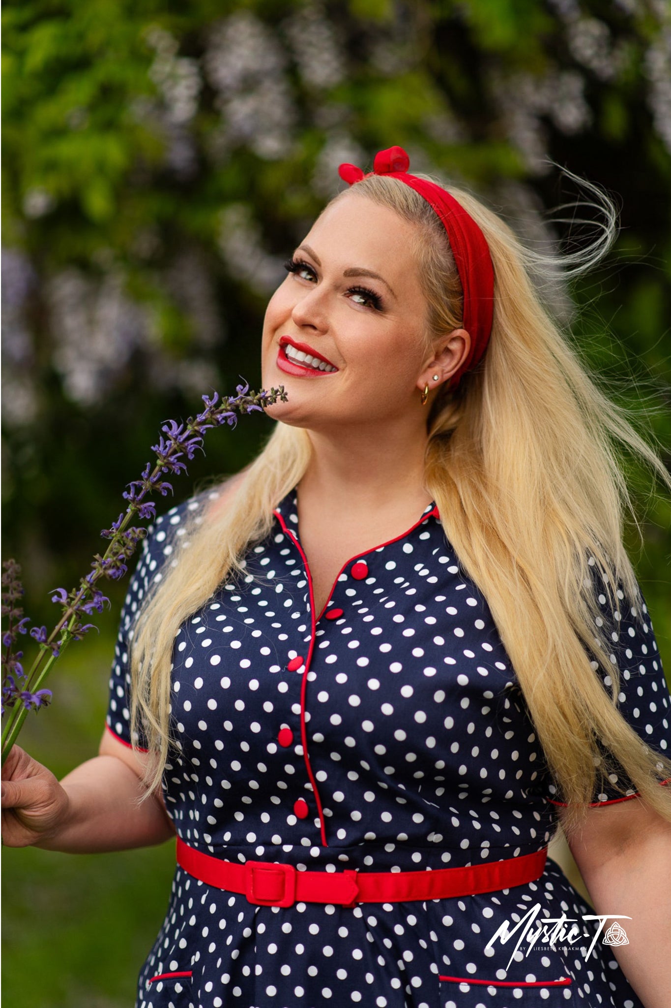 Penelope Shirt Dress Blue Polka Dot