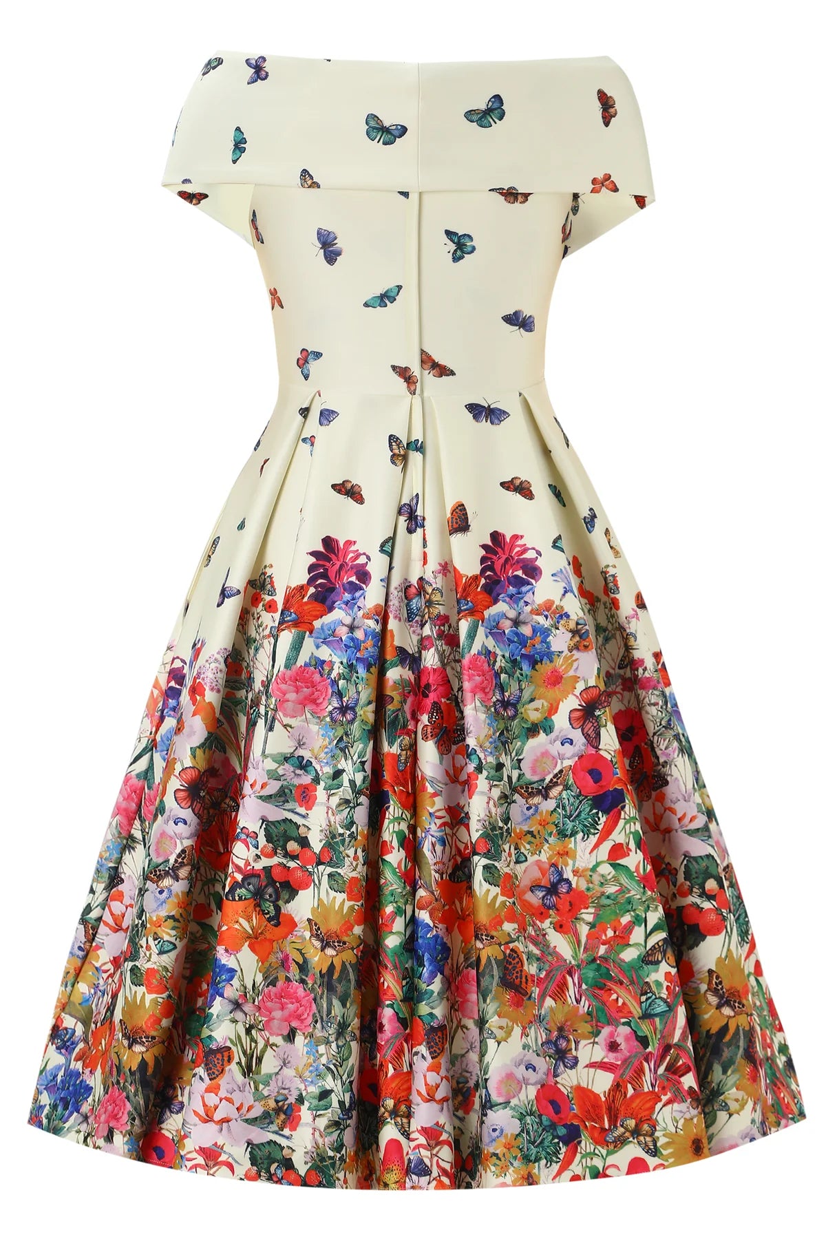 Beverly Cross-Over-Off-Shoulder Kleid – Butterfly Garden