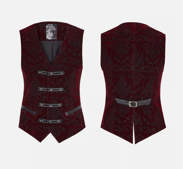 Weste Elder Opera Rot – Viktorianischer Chic mit edlem Samtdesign