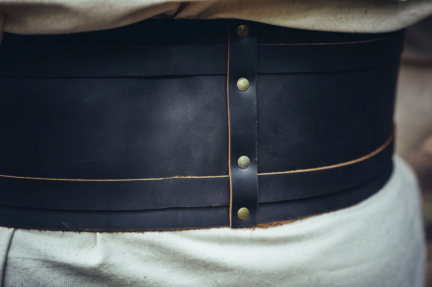 Breiter Wikinger-Ledergürtel 140 cm