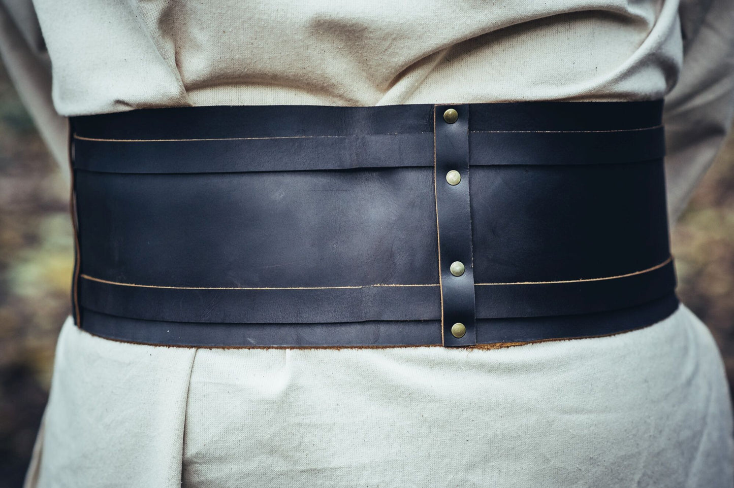 Breiter Wikinger-Ledergürtel 140 cm