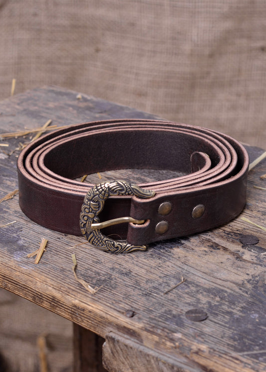 Wikingergürtel mit bronzefarbenem Riemenende 165 cm