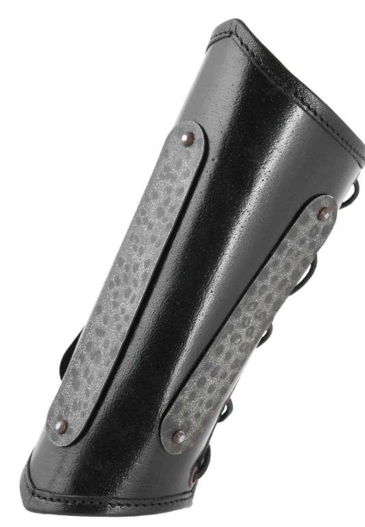 Leder Armschützer mit Metalldetails, braun oder schwarz, paar