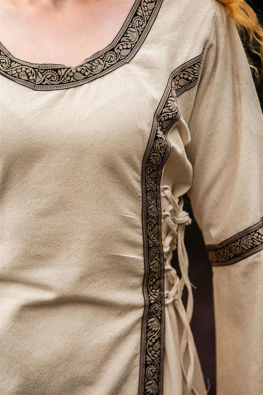 Mittelalter Baumwollkleid Natur