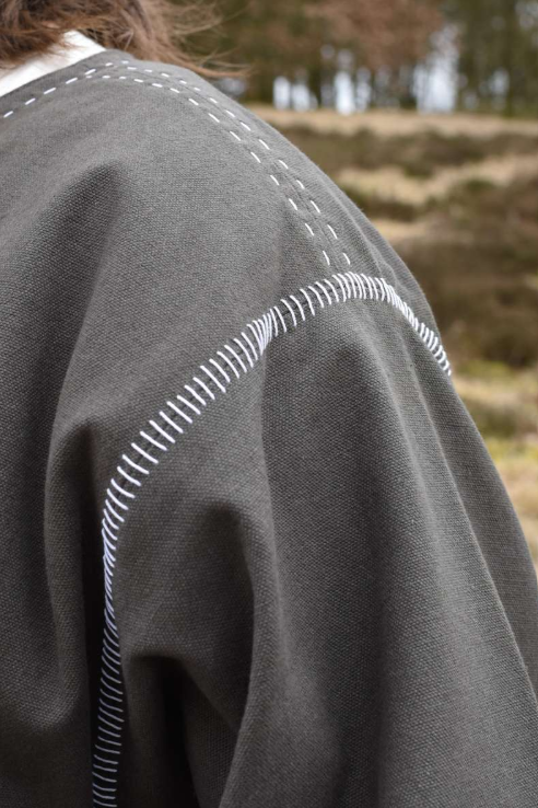 Mittelalter Kragelund Tunika, langarm, olivgrün