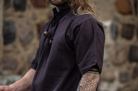 Mittelalter kürzarmhemd, Braun