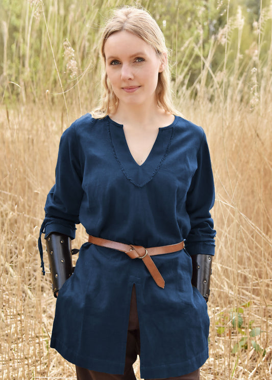 Mittelalter Frauen Tunika Blau