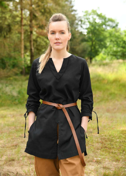Mittelalter Frauen Tunika Schwarz
