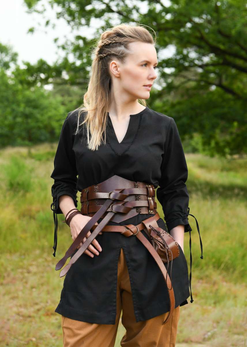 Mittelalter Frauen Tunika Schwarz