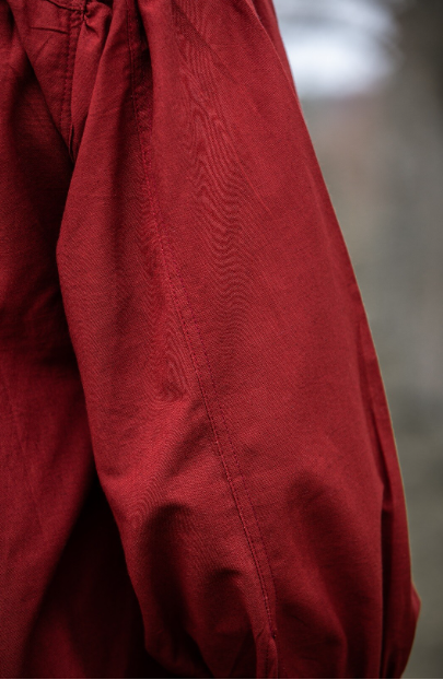 Mittelalter Stehkragen-Schnürhemd Rot