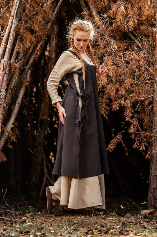 Mittelalter Überkleid Schürze Braun