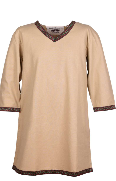 Mittelalterliche Tunika aus Baumwolle , Beige