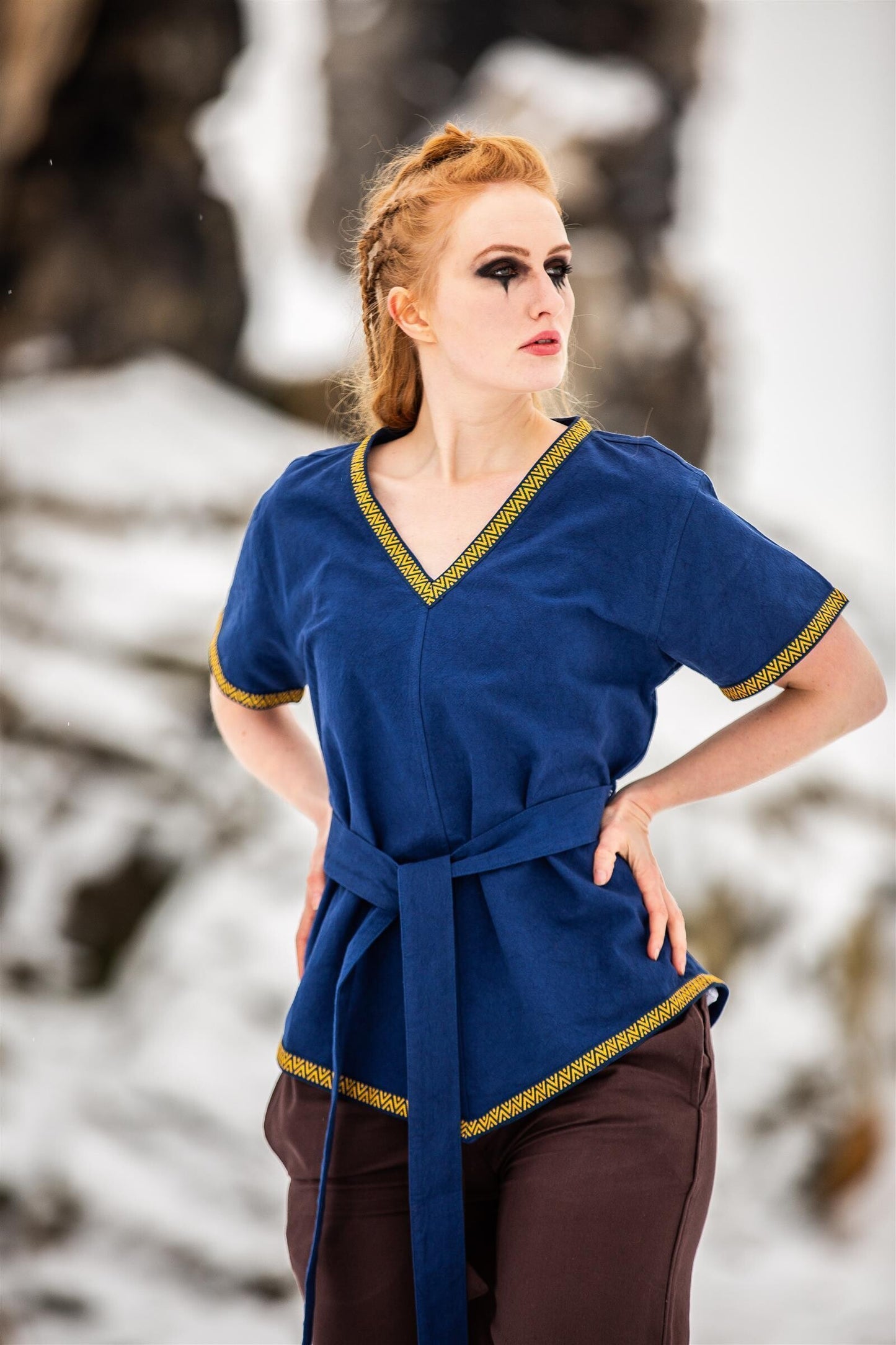 Wikinger Tunika Damen Blau