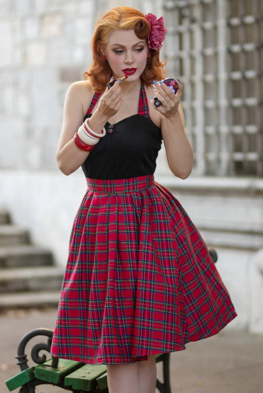 Sophia Swing Dress im Black & Red Check