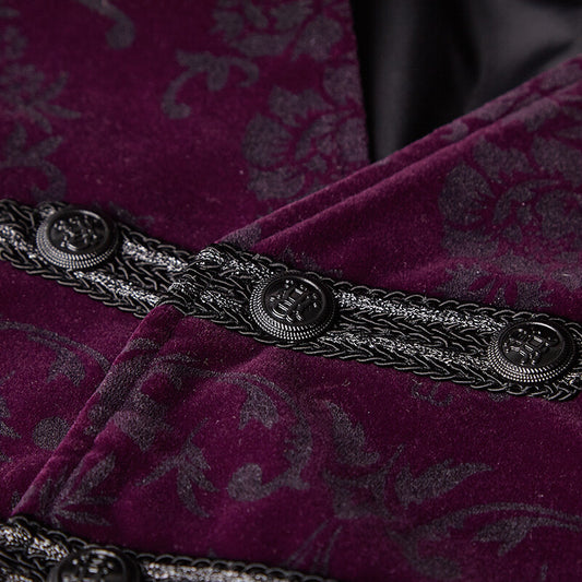 Weste Poison Ivy Rot – Viktorianischer Chic mit edlem Samtdesign