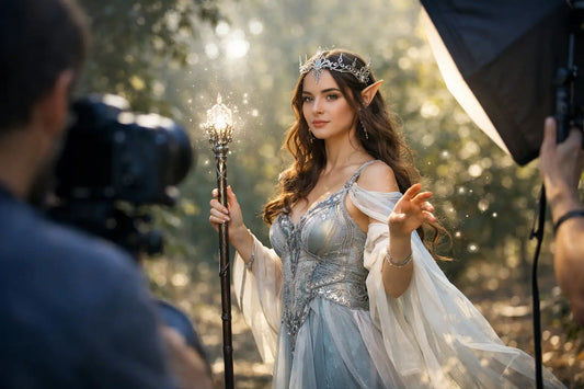 Fantasy Fotoshooting mit Kostüm wird magisch