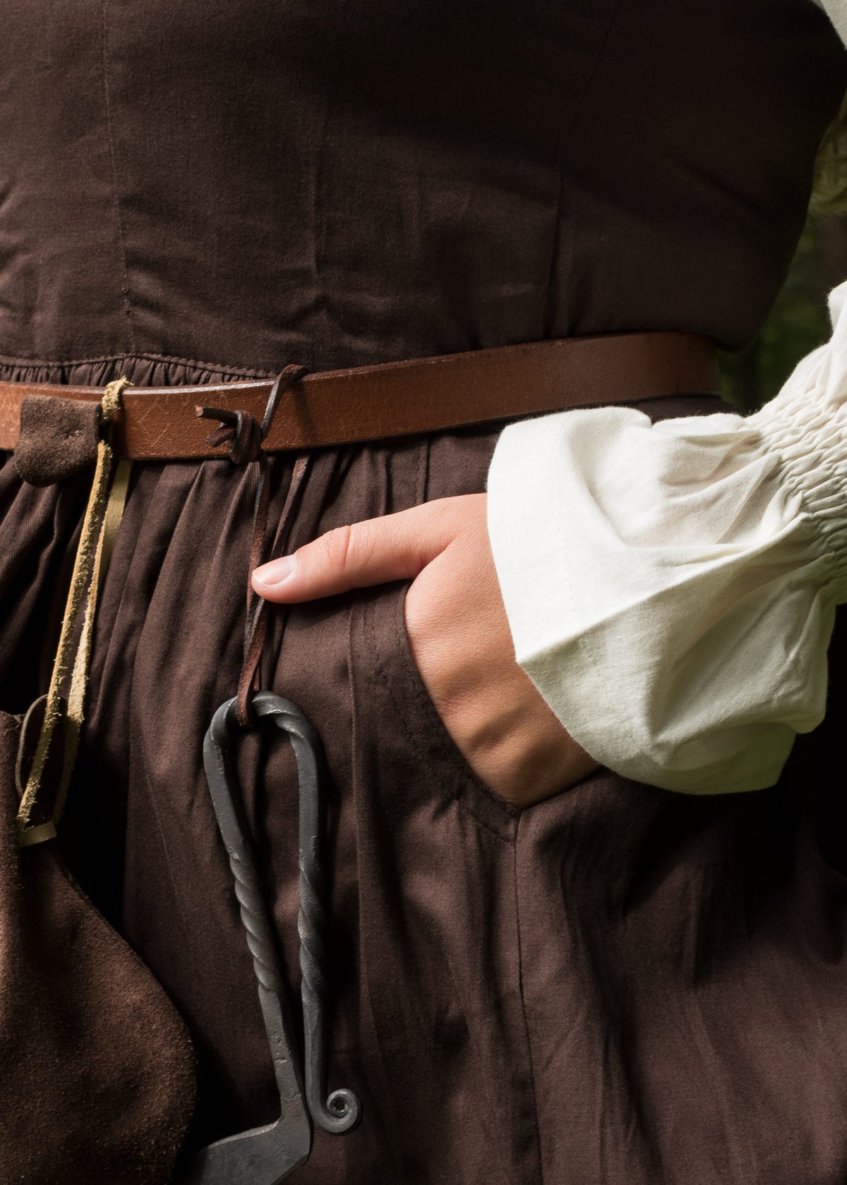 Mittelalter Baumwollkleid mit  Seitentaschen