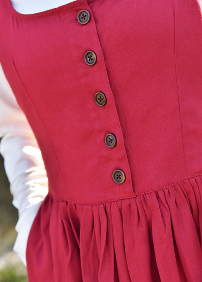 Ärmelloses Mittelalter Kleid mit Knopfleiste für LARP und Gewandung
