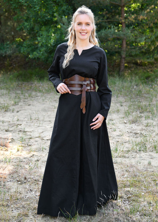 Leichtes Wikingerkleid Mittelalterkleid Schwarz Milla