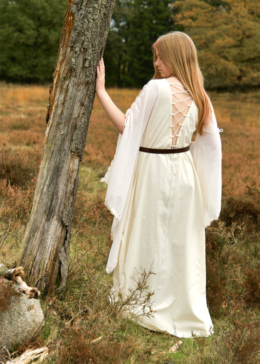 Mittelalter Kleid mit Schnürung am Rücken, natur