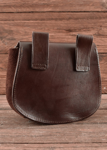 Gürteltasche aus Leder mit Thorshammer-Prägung, Braun