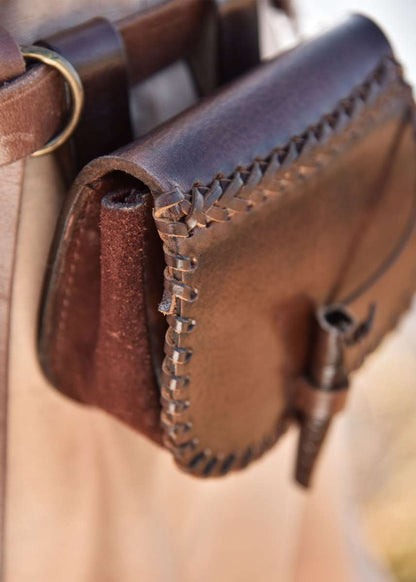Kleine Gürteltasche aus Leder Braun