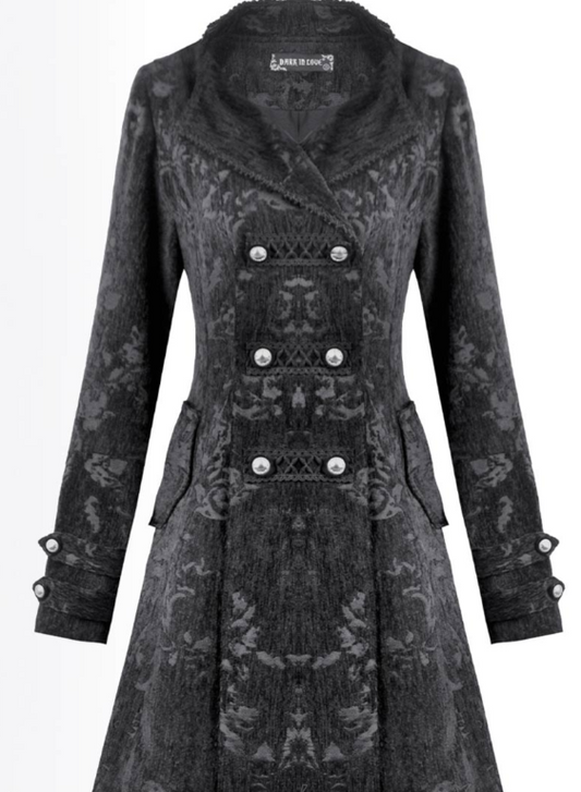 Viktorianische Gothic Jacke kurz aus Samt mit Zierdetails