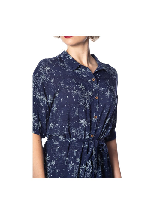 SANTORINI DREAMS Relaxed Shirtdress