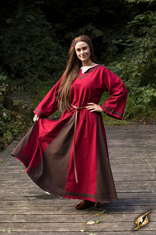 Mittelalter Kleid Astrid Red-braun
