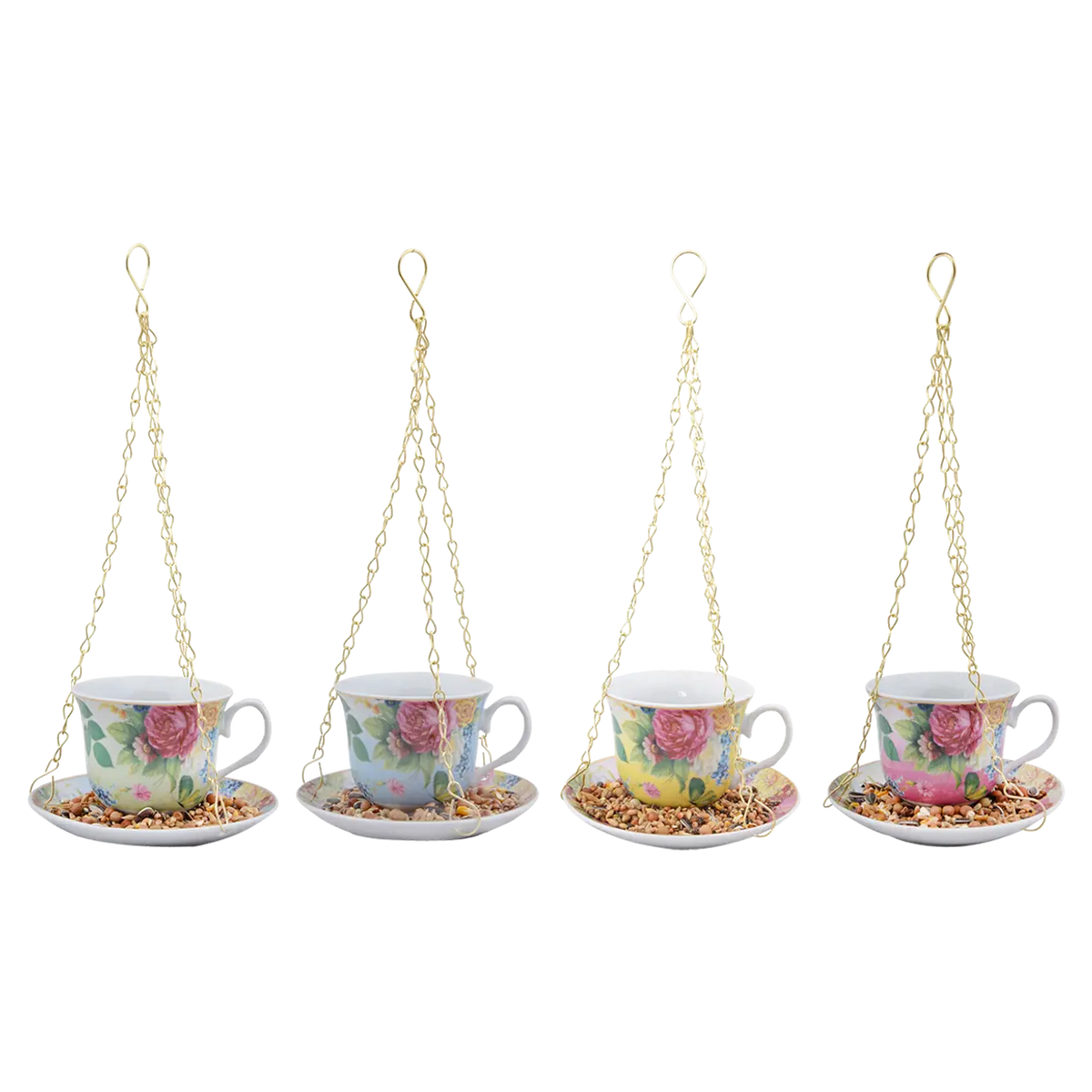 Nostalgische Teetasse als Futter- und Trinkschale für Gartenvögel