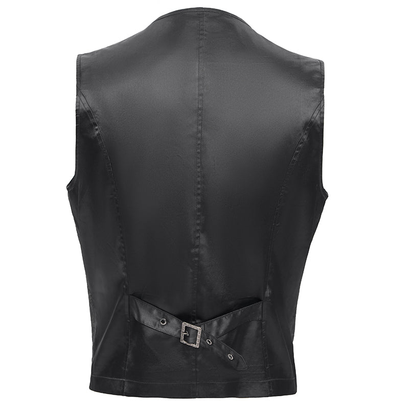 Gothic Weste für Herren mit zweireihigem Design und Spitzenapplikationen