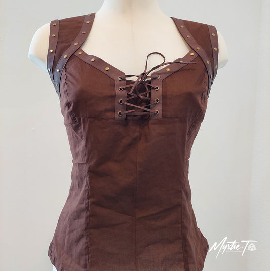 Sleeveless Steampunk Top Arianna