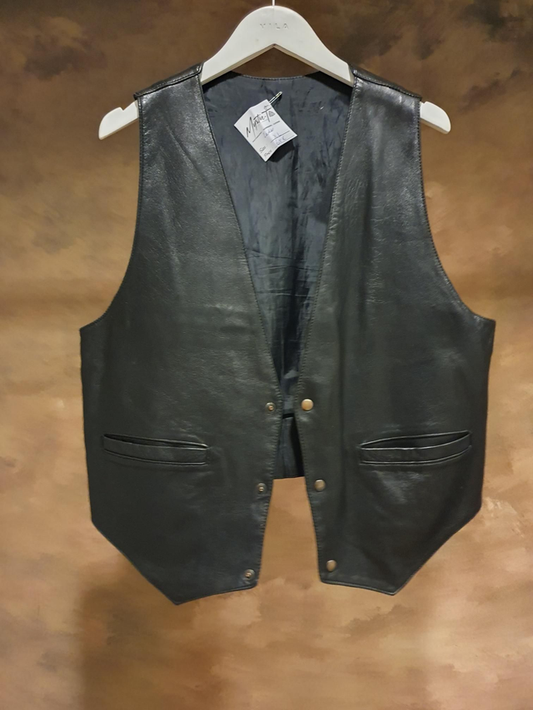 Lederweste Schwarz – Letztes Exemplar in Größe L/XL