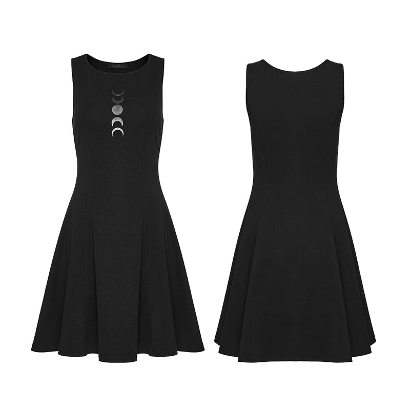 Alternative Kleid in Schwarz aus Jersey mit Mondsymbol