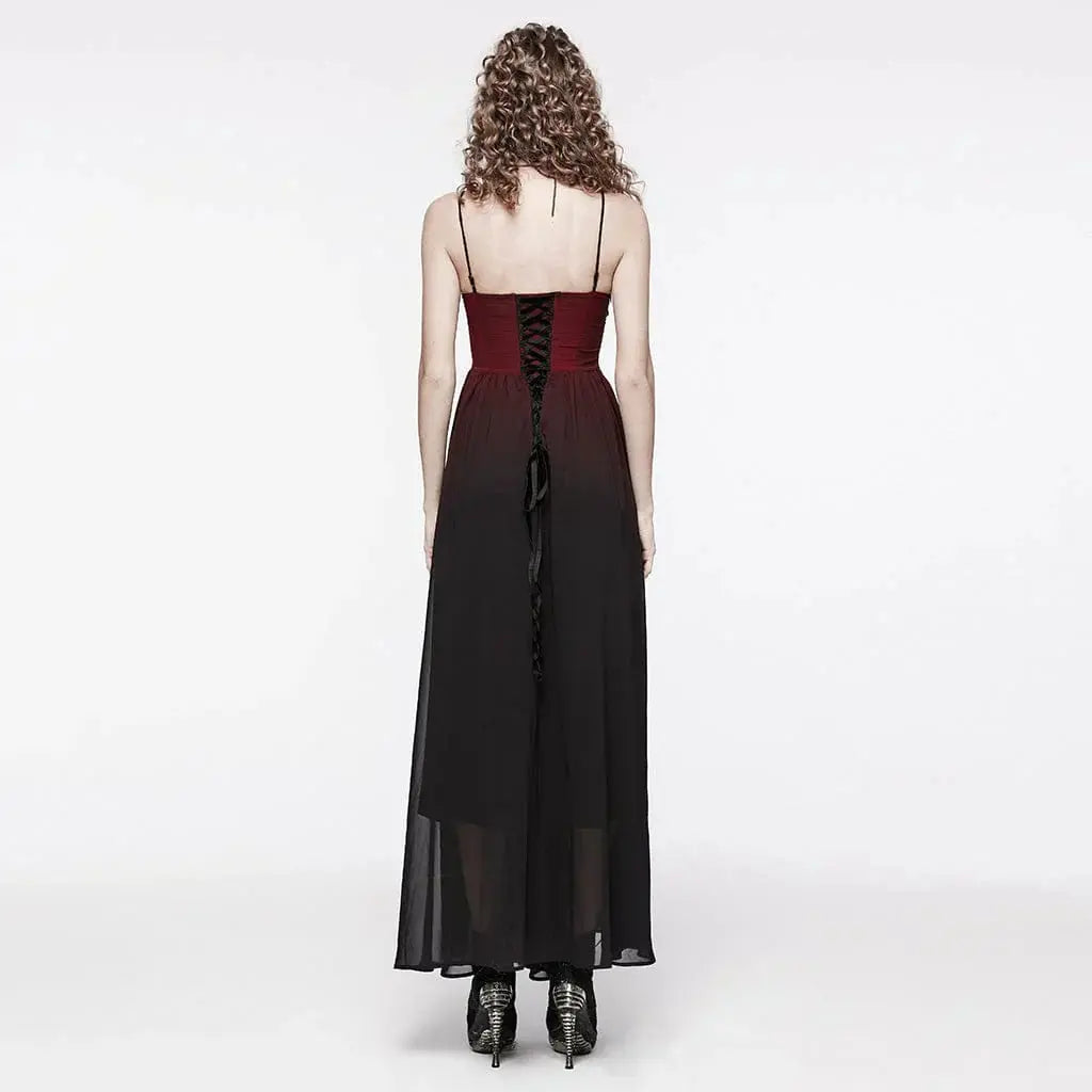 PunkRave Kleid Pallorose – Rotschwarz mit Spitze