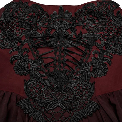 PunkRave Kleid Pallorose – Rotschwarz mit Spitze