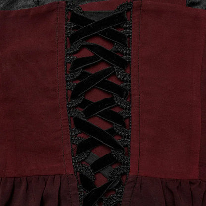 PunkRave Kleid Pallorose – Rotschwarz mit Spitze