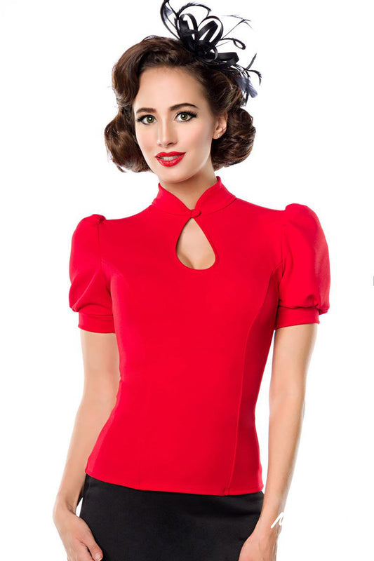 Jersey Bluse -Stilvoll und Figurbetont Rot