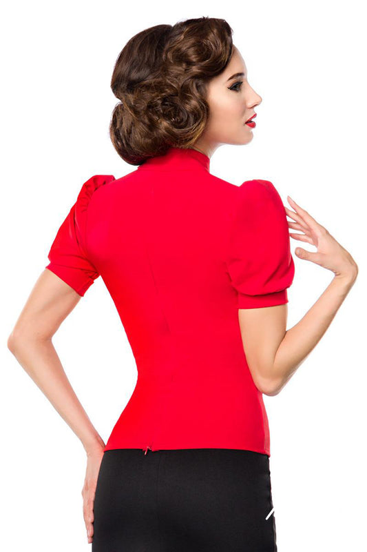 Jersey Bluse -Stilvoll und Figurbetont Rot