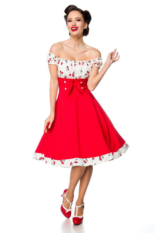Schulterfreies Retro-Kleid – Femininer Vintage-Charme