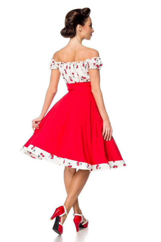 Schulterfreies Retro-Kleid – Femininer Vintage-Charme
