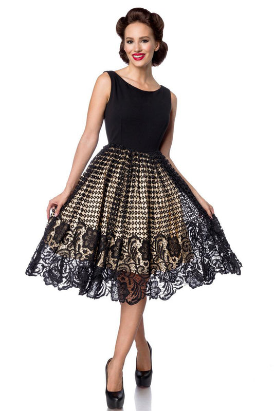 Retro Swingkleid mit Spitzenrock