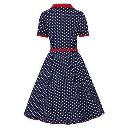 Penelope Shirt Dress Blue Polka Dot