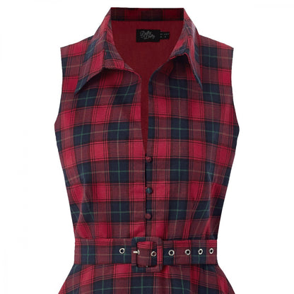 Poppy Retro Shirt Swing Dress im Red Check – Klassischer 50s-Charme mit Hemdblusenflair (kopie)